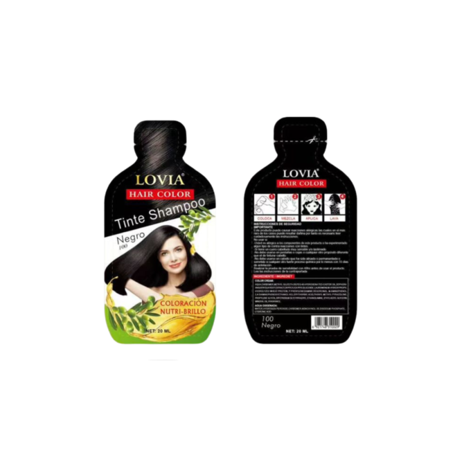 Tinte Shampoo Lovia Negro 20 ml En Sobre