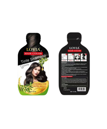 Tinte Shampoo Lovia Castaño 20 ml En Sobre