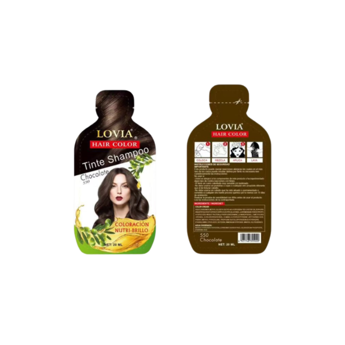 Tinte Shampoo Lovia Chocolate 20 ml En Sobre