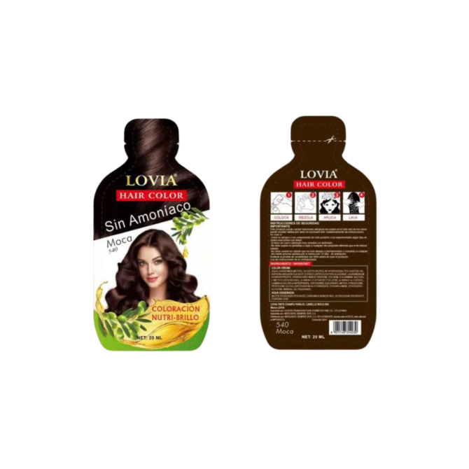Tinte Shampoo Lovia Moca 20 ml En Sobre