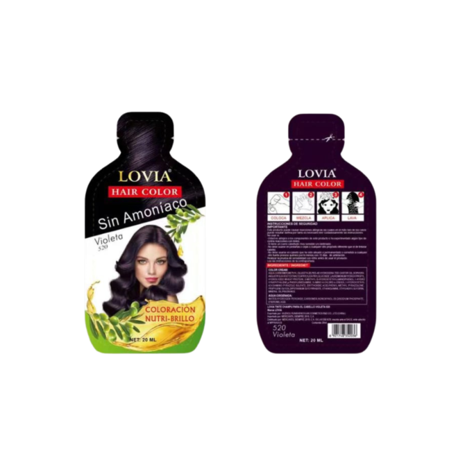 Tinte Shampoo Lovia Violeta 20 ml En Sobre