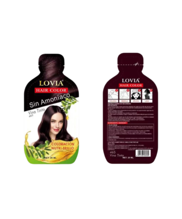 Tinte Shampoo Lovia Vino Tinto 20 ml En Sobre