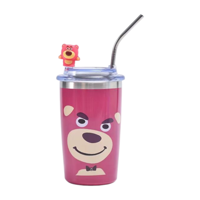 Vaso con pitillo 500 ml personajes animados - Imagen 3