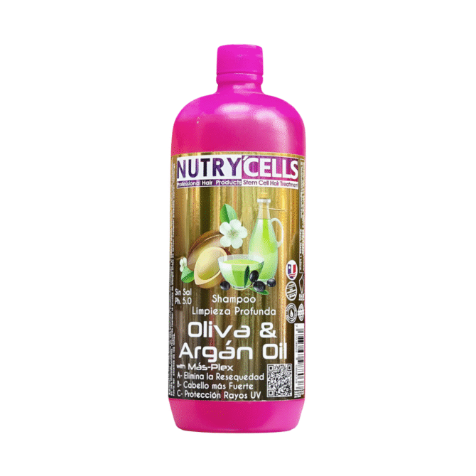 Shampoo Sin Sal Limpieza Profunda Nutrycells De Aceite De Argán y Oliva 1L