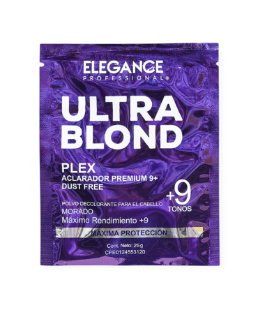 Polvo Decolorante Para Cabello Morado Ultra Blond Plex Elegance 25g