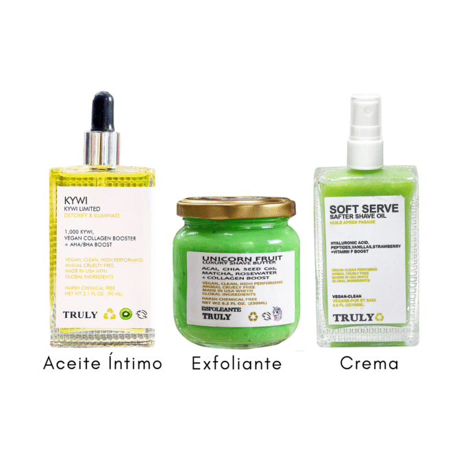 Combos Aceite Truly Exfoliante y Crema Kiwi