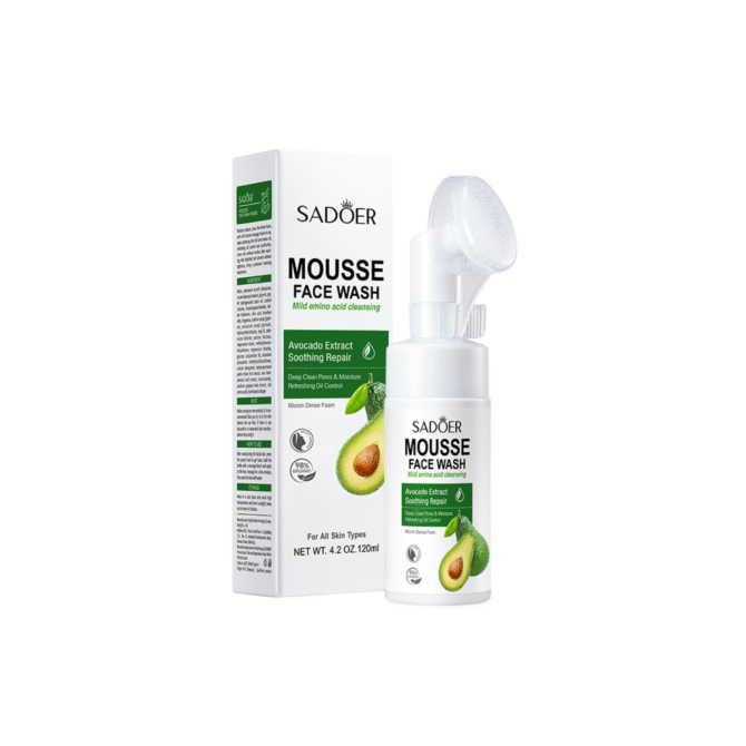 Jabón facial con cepillo Sadoer con extracto de aguacate 120 ml