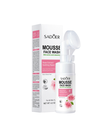 Jabón facial con cepillo Sadoer con vitamina extracto de rosa 120 ml