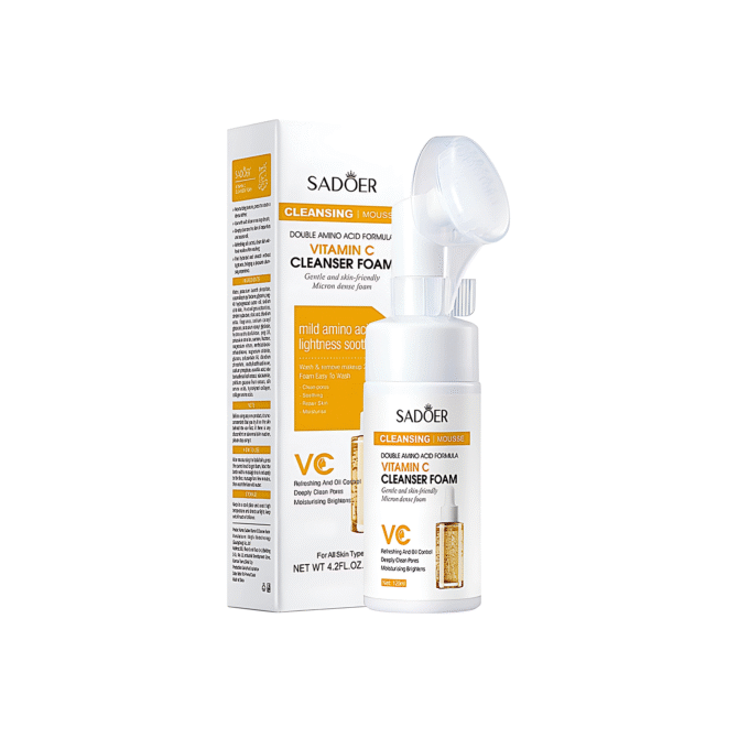 Jabón facial con cepillo Sadoer con vitamina C 120 ml