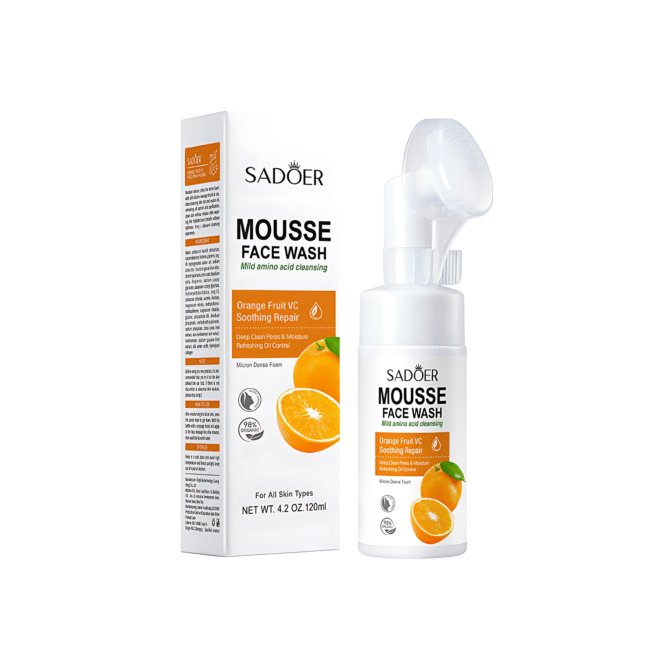 Jabón facial con cepillo Sadoer de naranja 120 ml