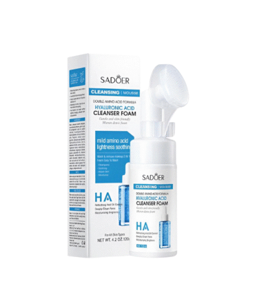 Jabón facial con cepillo Sadoer de ácido hialurónico 120 ml