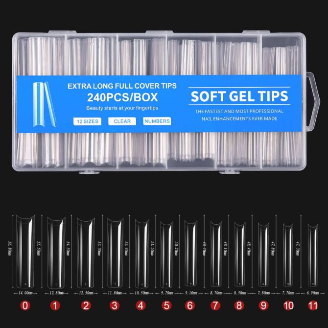 Uñas De Soft Gel Extra Largas XXL Sonrisa Cudradas 240 Piezas