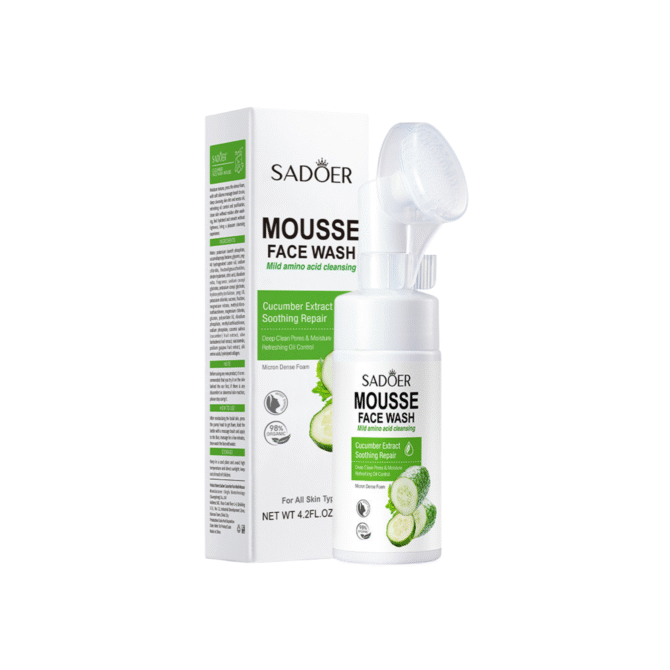 Jabón facial con cepillo Sadoer con extracto de pepino 120 ml