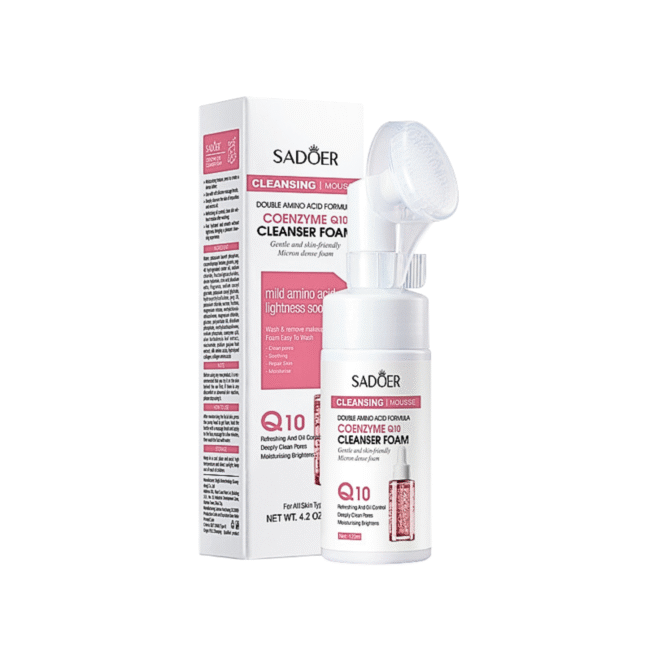 Jabón facial con cepillo Sadoer con extracto de coenzima Q10 120 ml