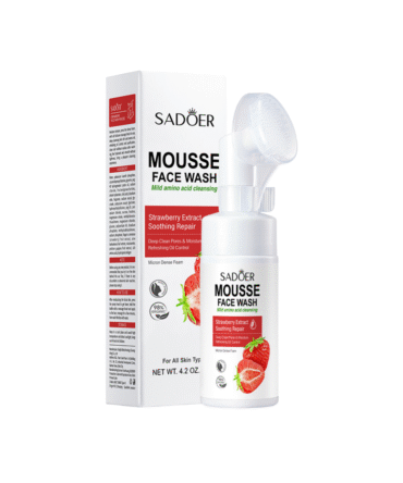 Jabón facial con cepillo Sadoer con extracto de fresa 120 ml