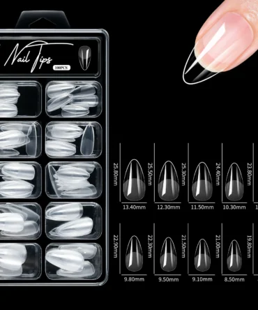 Uñas jelly tips almendras con porosidad 100 piezas