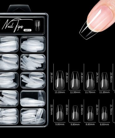 Uñas jelly tips coffin shape con porosidad 100 piezas