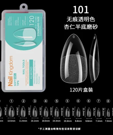 Jelly Tips Almendras Transparente Matte N° 101 (120 unidades)