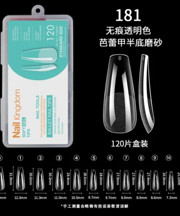 Uñas Jelly Tips Ballet Transparente Con Porosidad N° YS-181 (120 unidades)