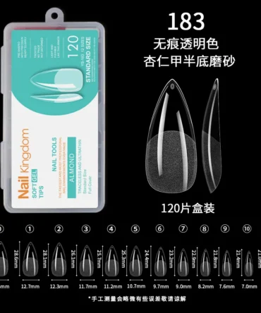 Uñas Jelly Tips Almendras Transparente Con Porosidad N° YS-183 (120 unidades)