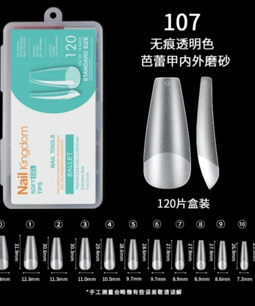 Jelly Tips Cuadradas Transparente Matte N° YS107 (120 unidades)